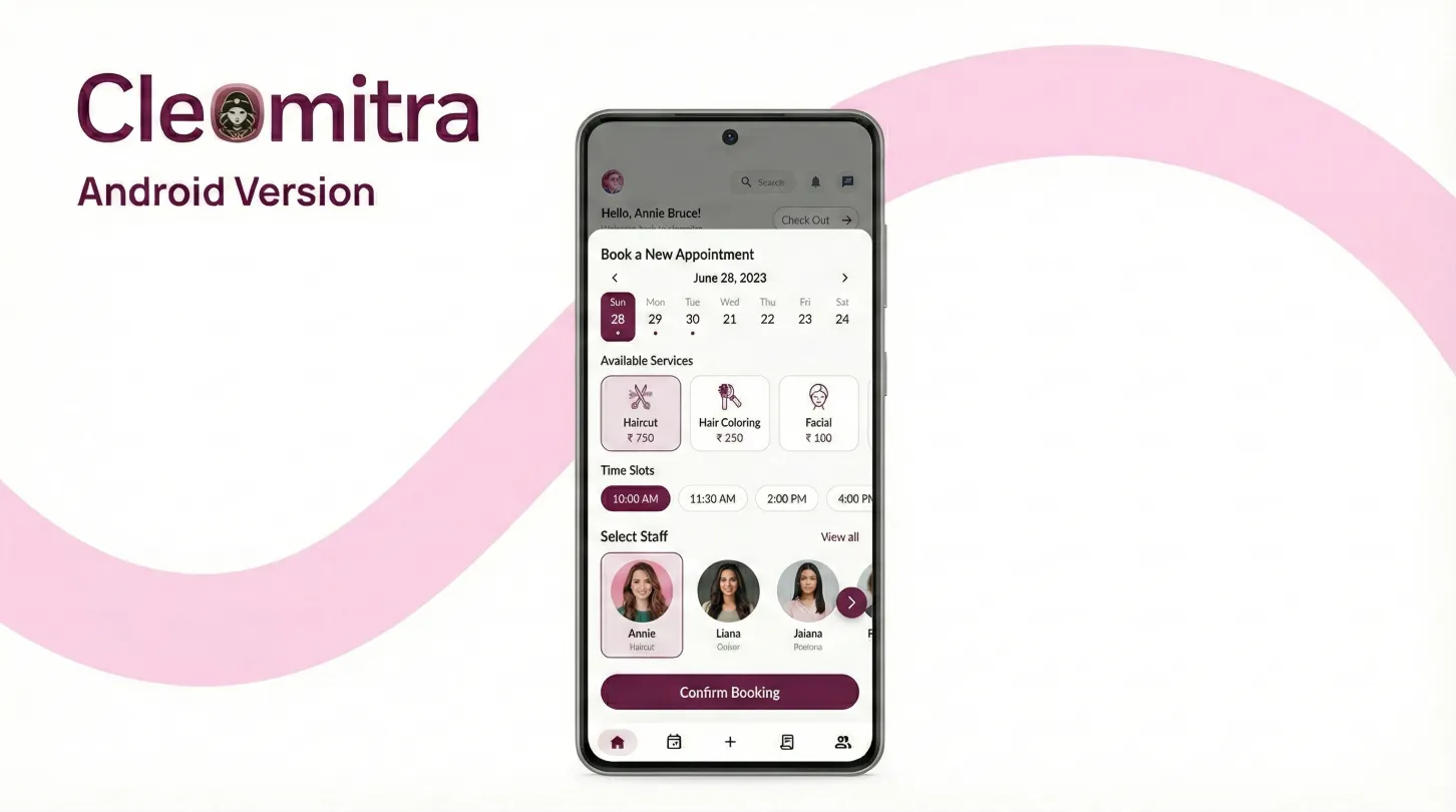Preview of Cleomitra Customer App – Android