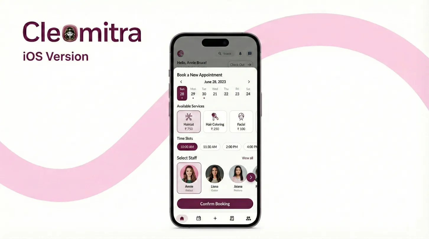 Preview of Cleomitra Customer App – iOS